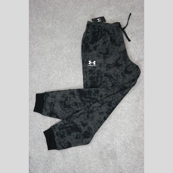 Under Armour Men's Rival Fleece Black Cloud Camo Jogger Pants - Picture 2 of 3